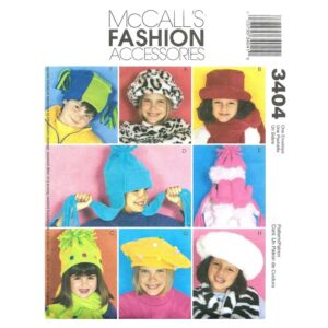 McCall’s 3404 Kids Fleece Accessory Pattern, Hat, Scarves, Mitts