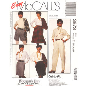 80s Skirt, Pants, Shorts Pattern McCall’s 3873 Pockets