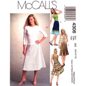McCall’s 4306 Flared Bias Skirt Sewing Pattern Size 6 to 12