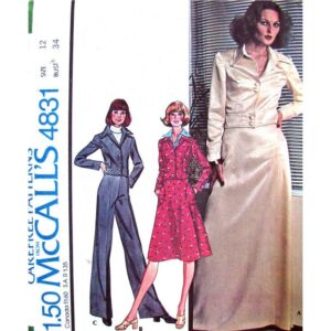 70s Jacket, Flared Skirt, High Waist Pants Pattern McCall’s 4831