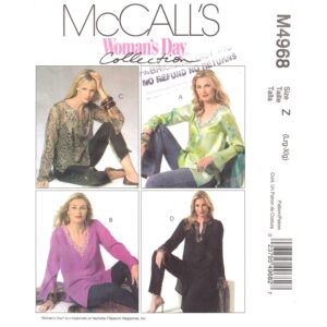 McCall’s 4968 Tunic Top Pattern Hip or Mid Knee Size 16 to 22