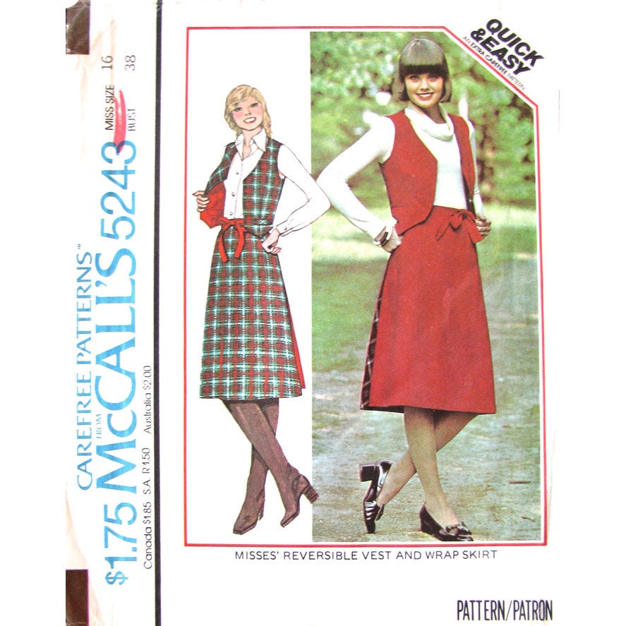 McCalls 5243 vest and skirt pattern