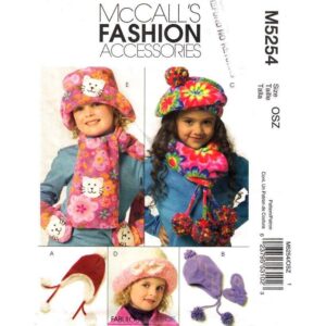 McCall’s 5254 Girls Warm Hats, Mittens, Scarves Pattern