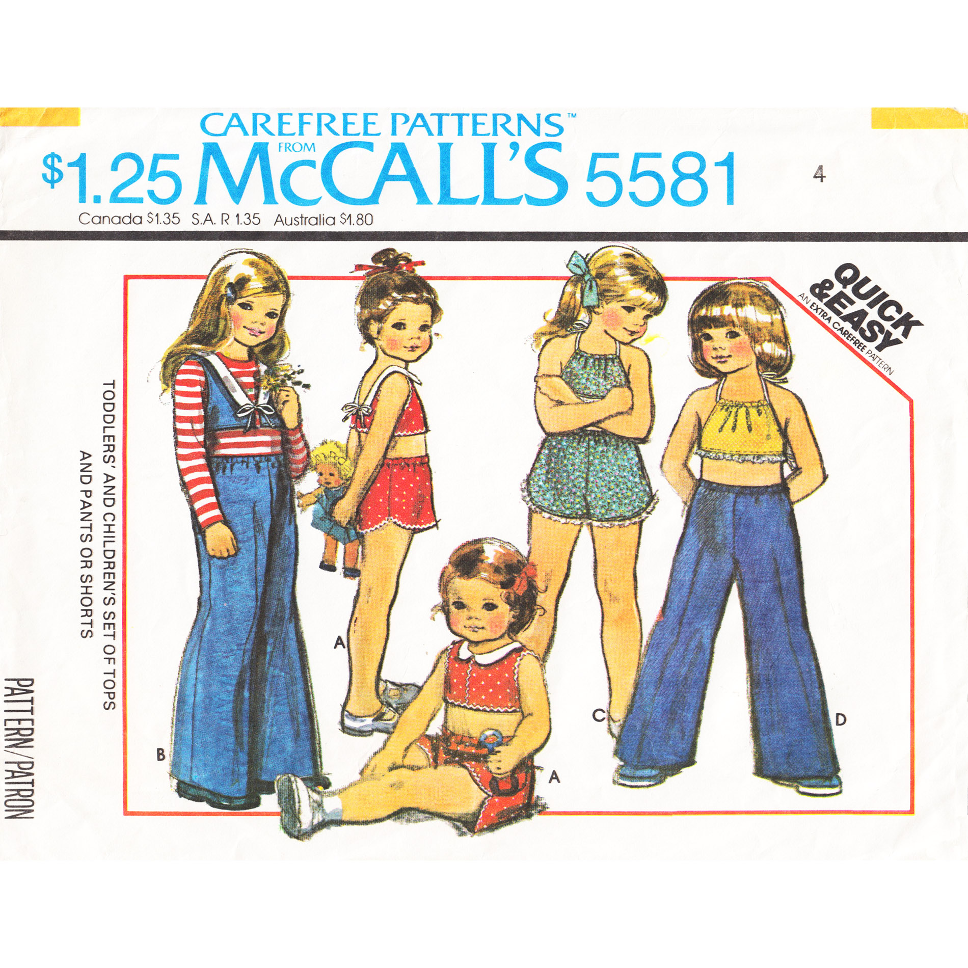 McCalls 5581 girls sewing pattern