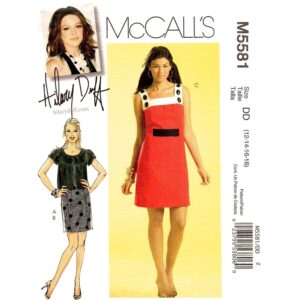 McCall’s 5581 Jacket, Square Neck Dress Pattern Size 12-18