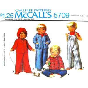 Toddler Hooded Jacket, Overalls Pattern McCall’s 5709