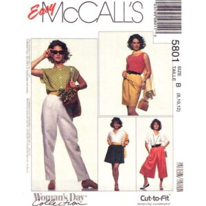 McCall’s 5801 Slim Skirt, Pants, Culottes Pattern Gaucho