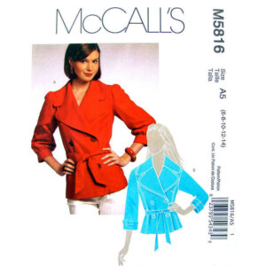 McCall’s 5816 Double Breasted Jacket Pattern Lined Size 6-14