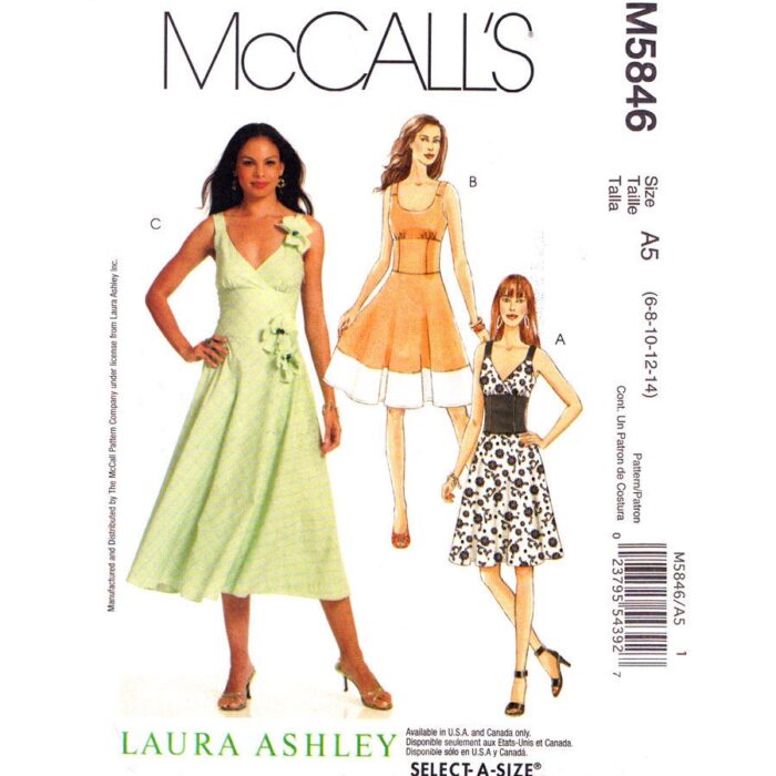 McCalls 5846 fit and flare dress pattern