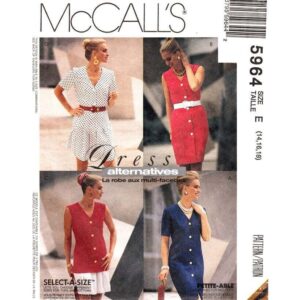 McCall’s 5964 Button Up Dress or Tunic, Pleated Skirt Pattern
