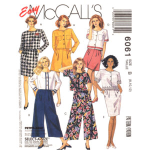 90s Boxy Jacket, Pleated Skirt, Culottes Pattern McCall’s 6061