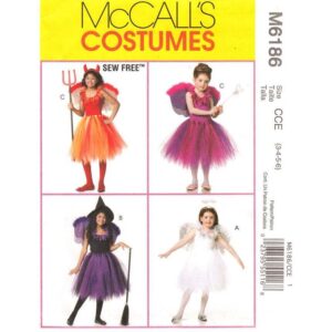 McCall’s 6186 Girls Sew Free Costume Pattern Dancer TuTu Wings