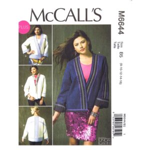 McCall’s 6644 Loose Reversible Jacket Pattern Size 8 to 16