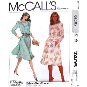 80s Peplum Blouse and Skirt Pattern McCall’s 7405 Size 12-16