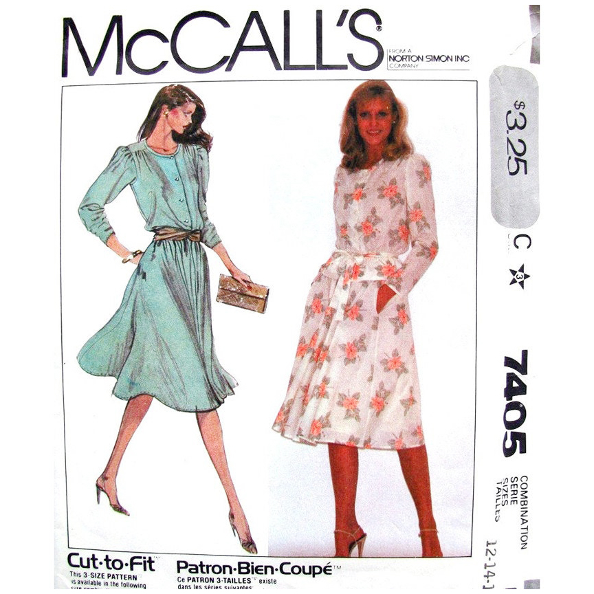 McCalls 7405 blouse skirt pattern