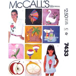 McCall’s 7433 Embroidery Transfers Fruit Animals Flowers