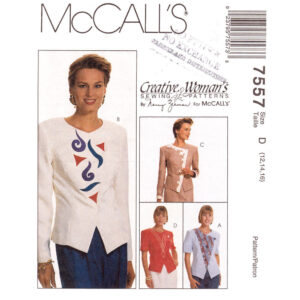McCall’s 7557 Surplice Jacket Sewing Pattern Size 12 14 16