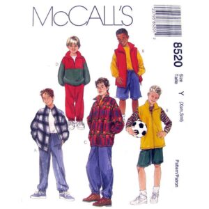 McCall’s 8520 Boys Jacket, Vest, Top, Pants or Shorts Pattern