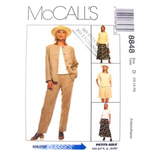 McCall’s 8848 Jacket, Top, Pants, Skirt, Shorts Sewing Pattern
