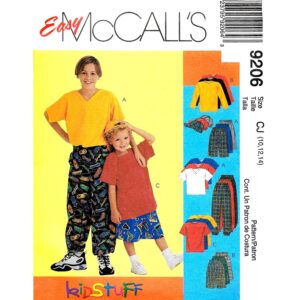 McCall’s 9206 Boys Sewing Pattern Top, Pants, Shorts, Hat