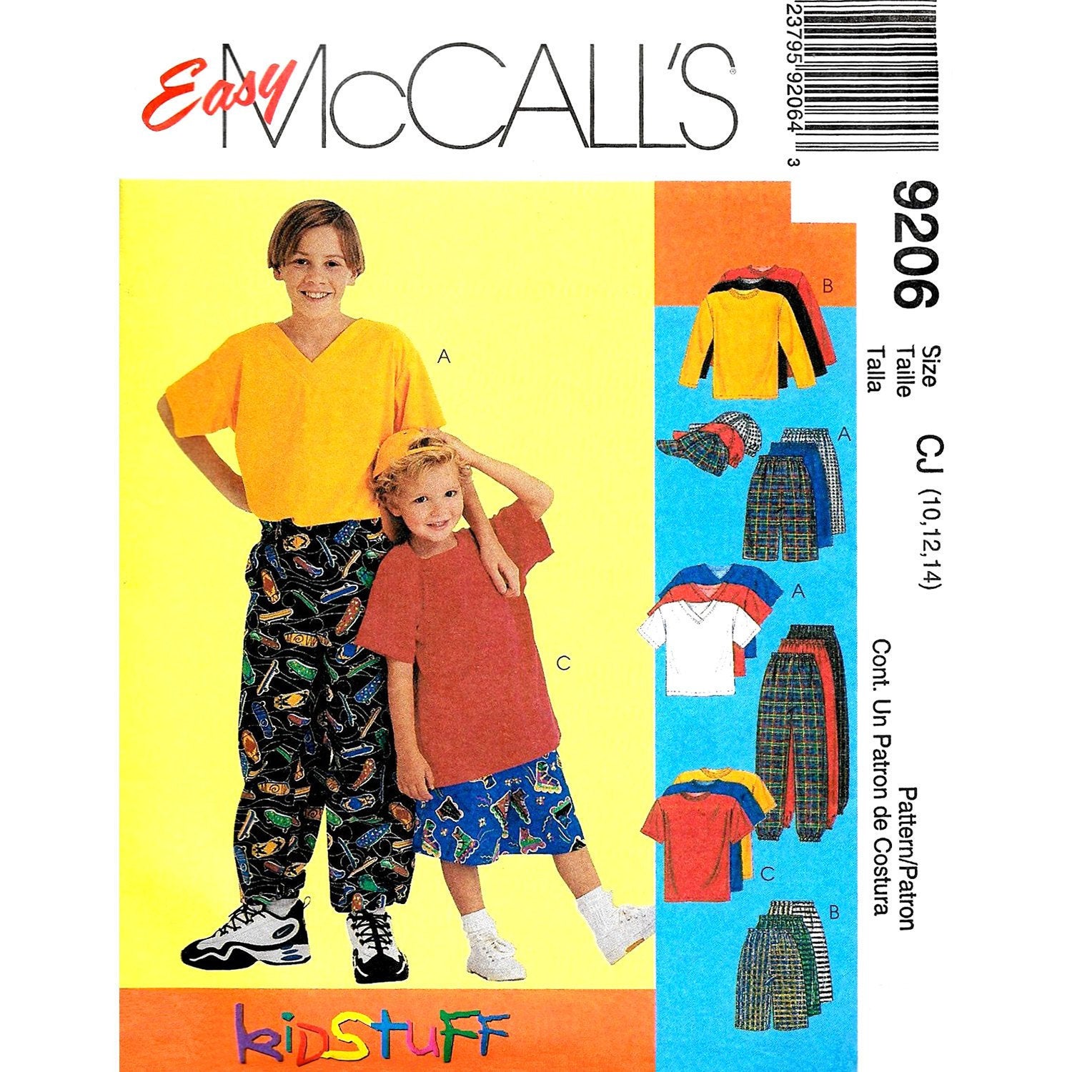 McCalls 9206 boys sewing pattern