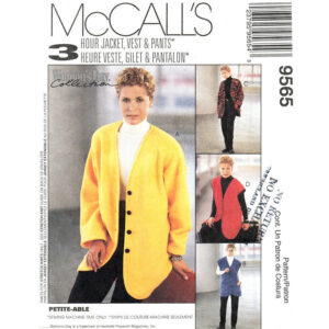 McCall’s 9565 Boxy Jacket, Vest, Pull-On Pants Sewing Pattern