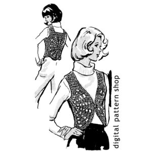 60s Vintage Medallion Vest Crochet Pattern for Women