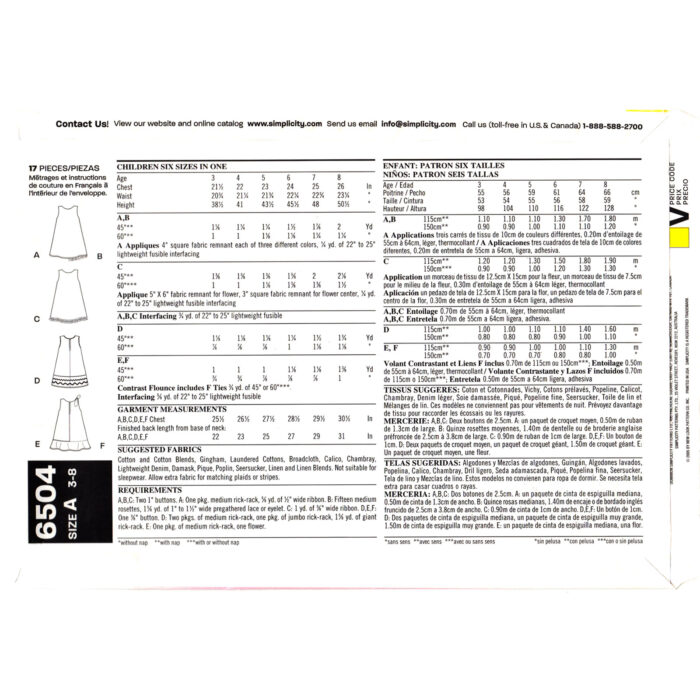 NL6504 girls dress pattern