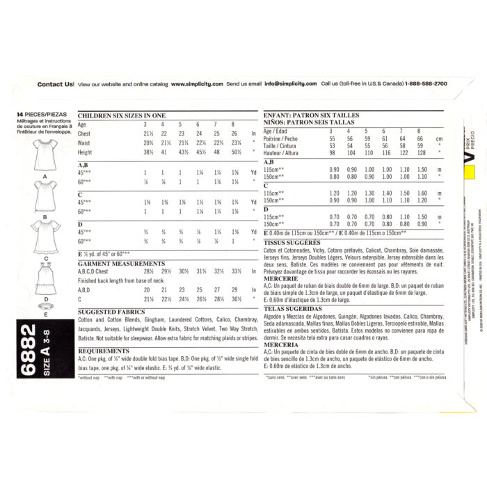 NL6882 girls dress pattern