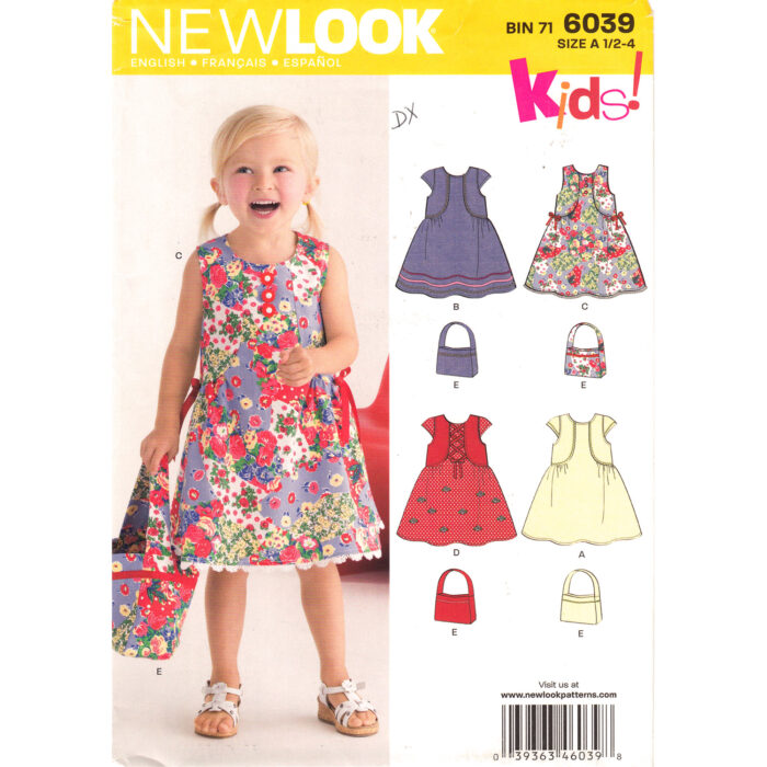 New Look 6039 girls dress pattern