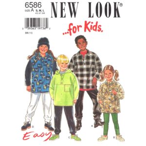 New Look 6586 Kids Fleece Pullover or Hooded Top Pattern
