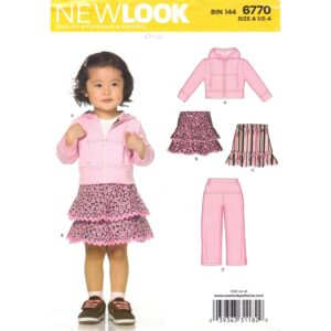 New Look 6770 Girls Hoodie Top, Ruffle Skirt, Pants Pattern