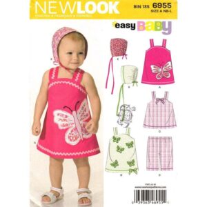 New Look 6955 Girls Sun Dress, Top, Pants, Hat Pattern NB-L