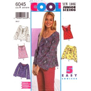 New Look 6045 Empire Camisole or Top Pattern Jr Size 3-14