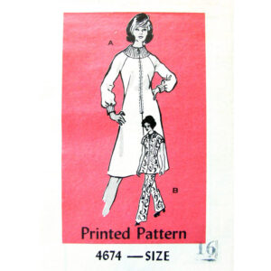 Raglan Zipper Dress, Tunic, Pants Pattern Mail Order 4674 Size 16