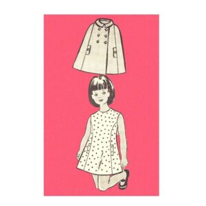 60s Girls Double Breasted Cape, Dress Pattern Mail Order 9345