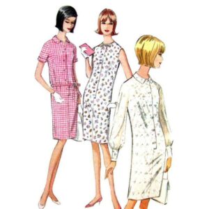60s Button Front Shift Dress Sewing Pattern McCall’s 8299