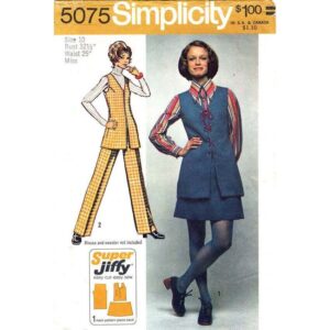 70s Jiffy Tunic, Mini Skirt, Pants Pattern Simplicity 5075