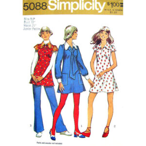 70s Mini Dress or Tunic Pattern Simplicity 5088 Dog Ear Collar