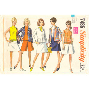 60s Jacket, Blouse, Skirt Pantskirt Pattern Simplicity 7485 S14