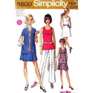 Jacket, Dress, Top, Pleated Skirt, Pants Pattern Simplicity 8800
