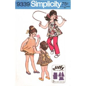Girls Top, Bloomers, Pants Pattern Simplicity 9339 Sunsuit