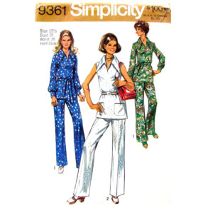 70s Pullover Tunic Blouse, Pants Pattern Simplicity 9361 B35