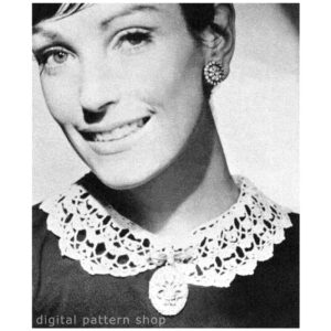 60s Peter Pan Collar Crochet Pattern for Women, Lacy Collar