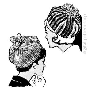 1960s Vintage Pillbox Hat Crochet Pattern for Women PDF
