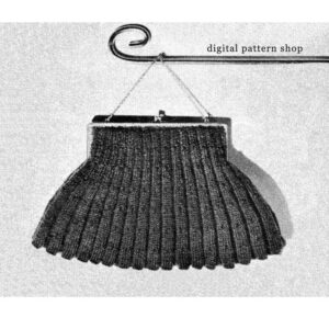 1950s Vintage Ribbed Purse Knitting Pattern, Evening Bag