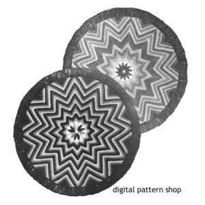 40s Round Rug Crochet Pattern, Star Rug, Chevron Zig Zag Rug