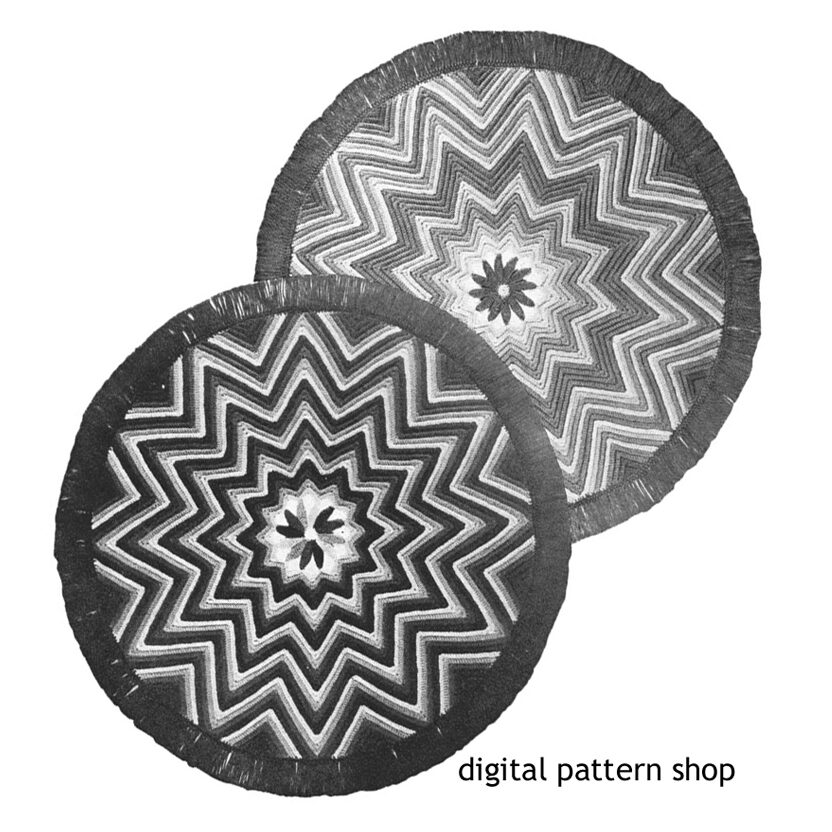 Round star rug crochet pattern C15