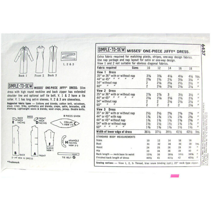 S6437 dress pattern