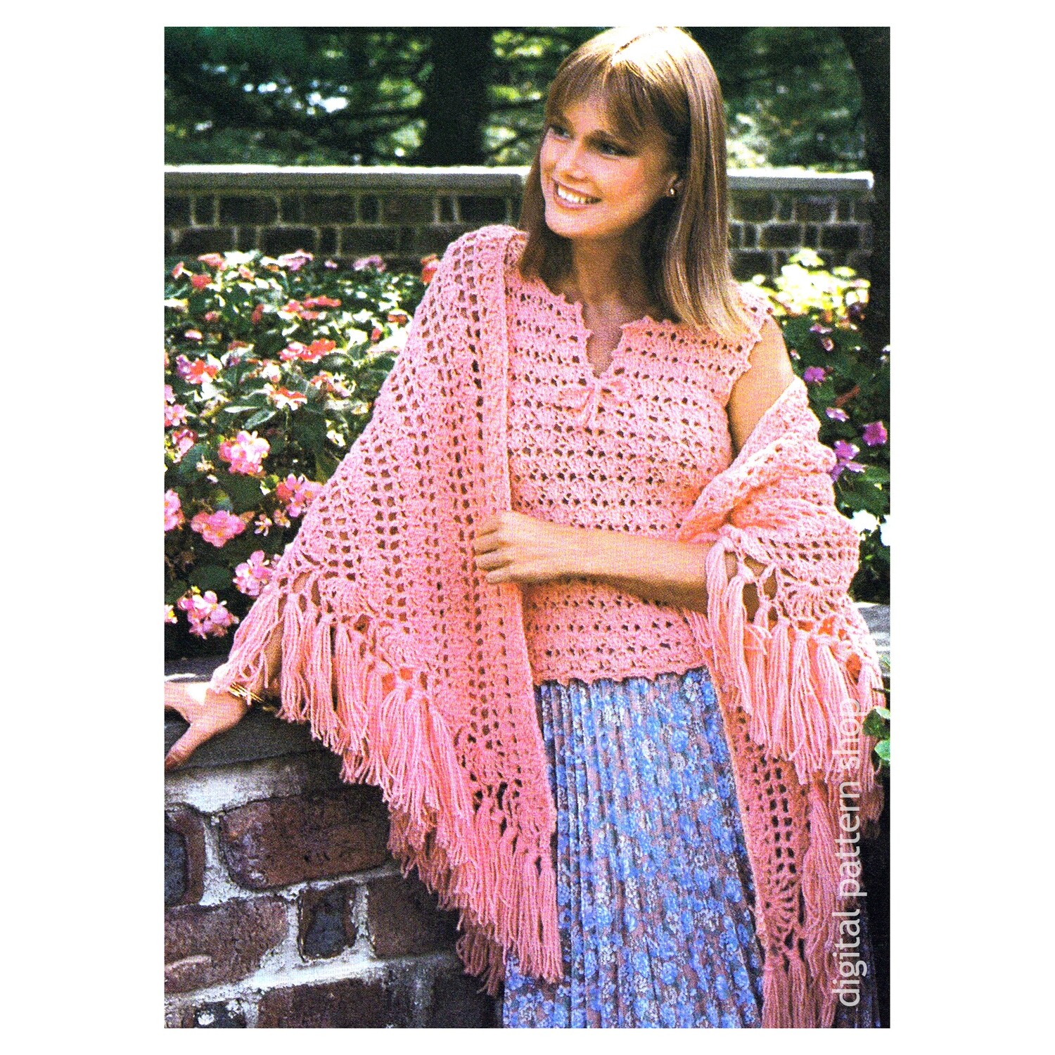 Shell Top and Shawl Crochet Pattern C235